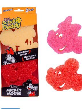 Scrub Daddy Disney Mickey & Minnie Mouse Non-Scratch Cleaning Sponges, 2-Pack